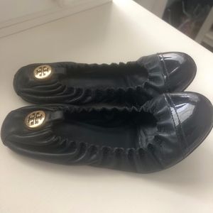 Tory Burch Abbey Navy Cap Toe Flats